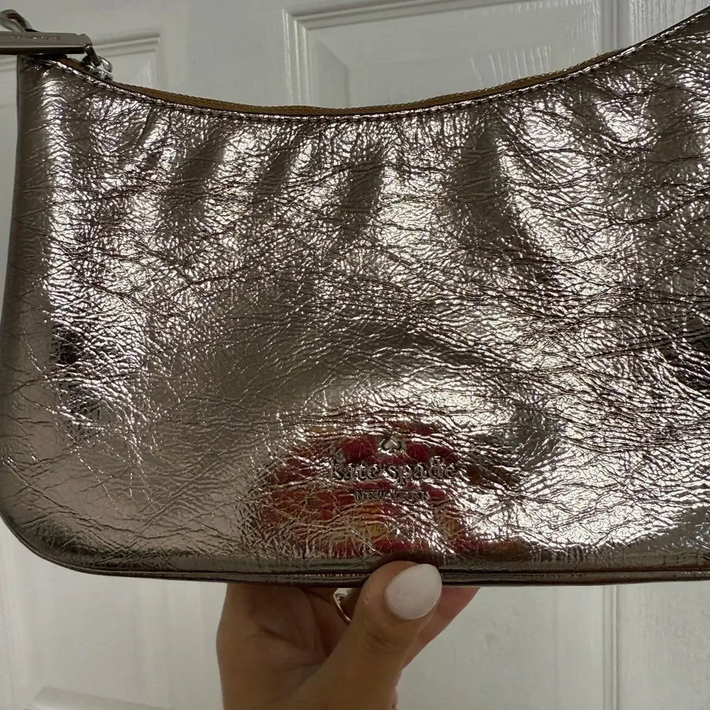 Kate Spade Metallic Silver Wristlet